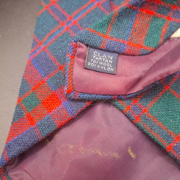 Vintage Clan Tartan Tie Wool & Nylon Mix Happy Tie - Picture 4 of 5